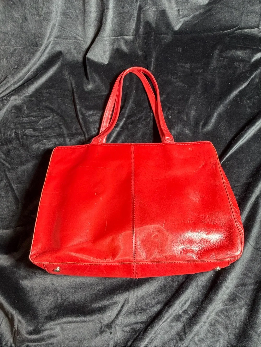 HOBO Red Leather Tote Laptop Bag